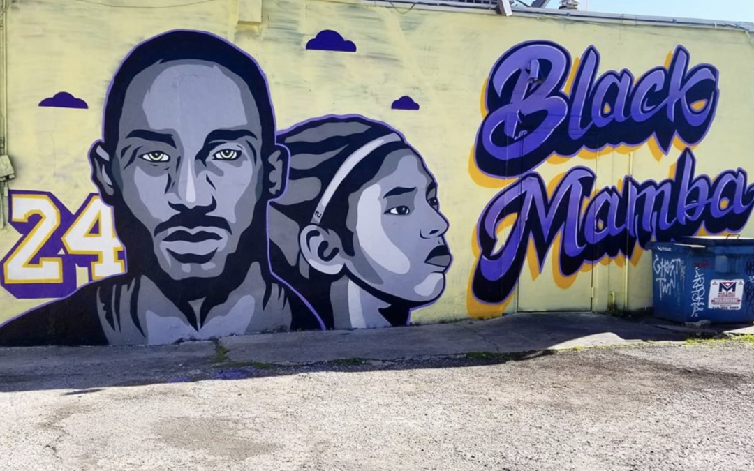 Kobe and Gigi Tribute Mural in Austin by Snuk One and Laced and Found