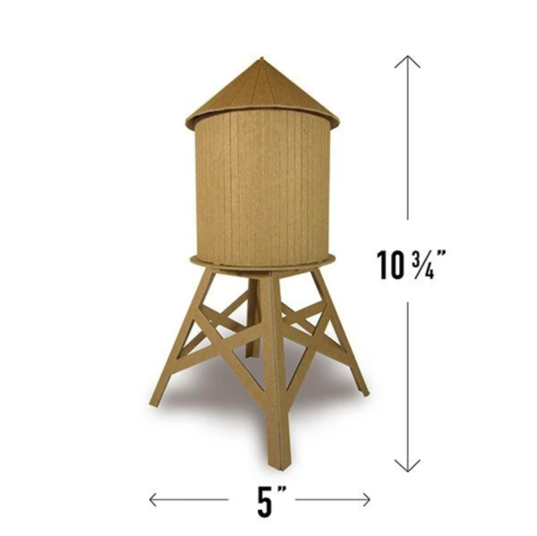 Water Tower Medium 10-inch DIY Model Kit by Boundless Brooklyn size